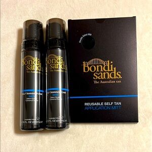 Bondi Sands Self Tanning Foam and Mitt Set. 2x 6.76oz Dark Color.